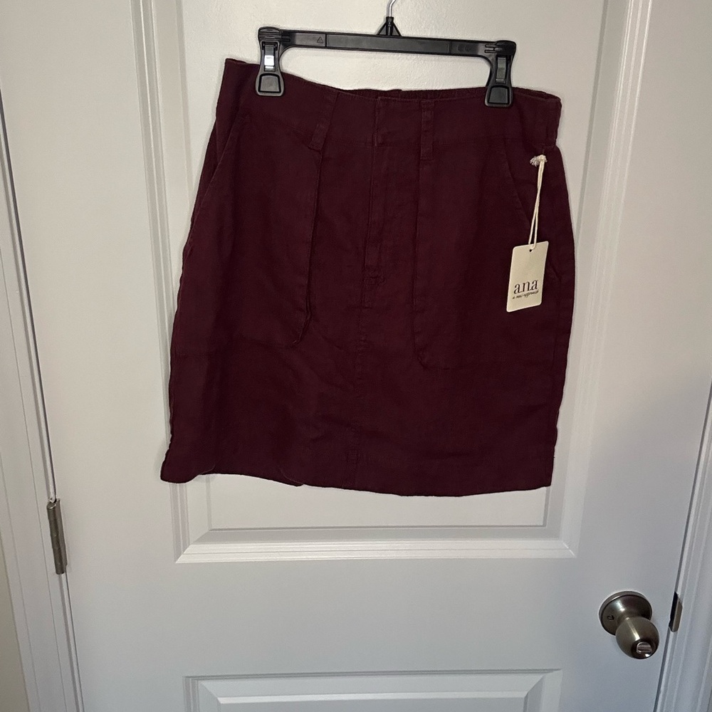 a.n.a Deep Burgundy Mini Skirt